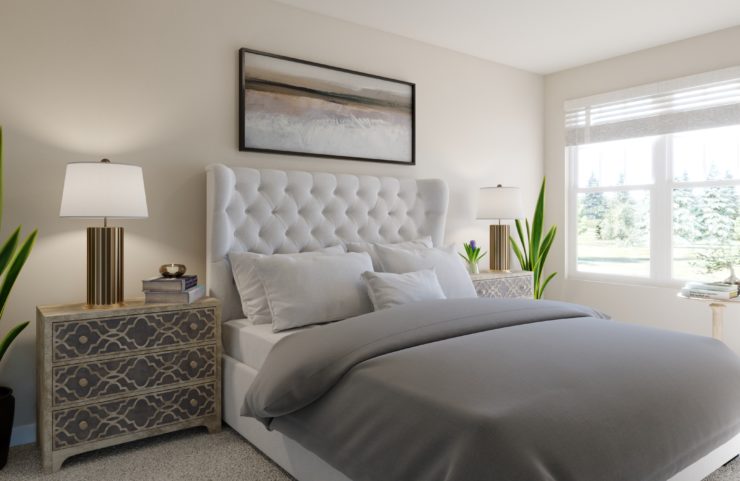 master bedroom with large window