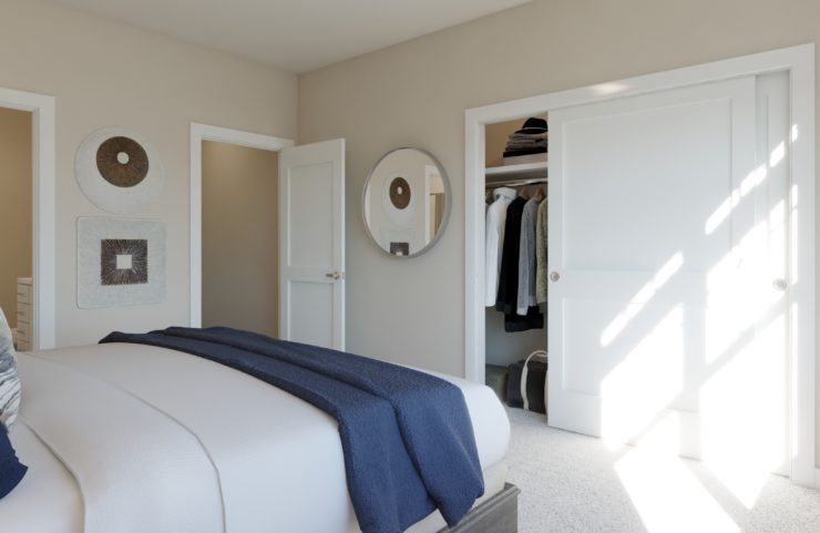 bedroom with large closet 