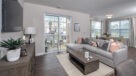 large living room with sliding doors to patio