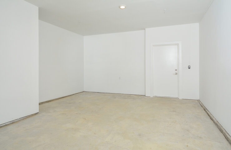 large garage with direct access to apartments