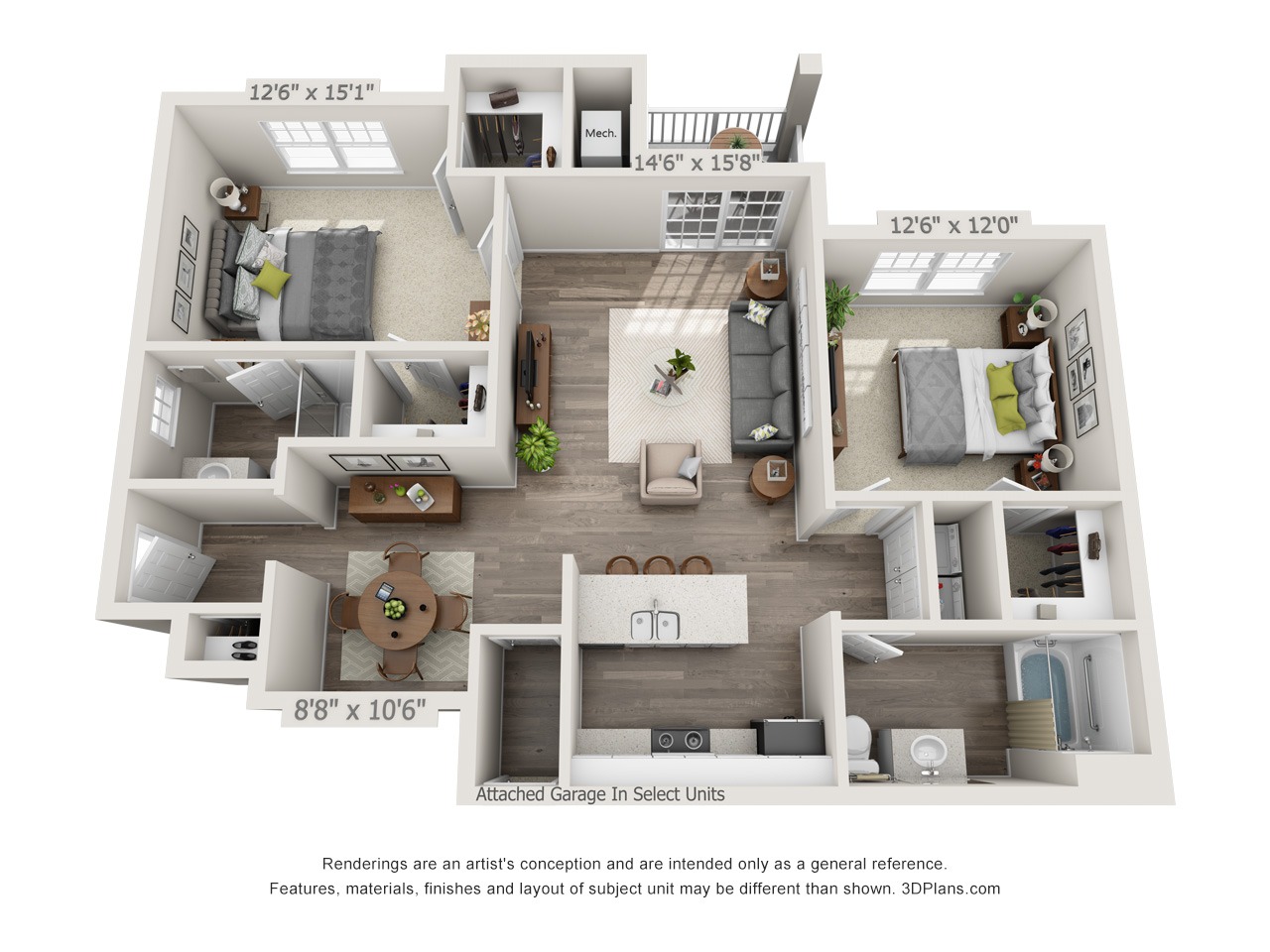 Hunter - 2 Bed / 2 Bath - 1st Floor - 1,143 SF
