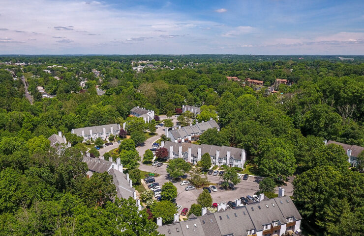 aerial view of Hilltop townhomes 