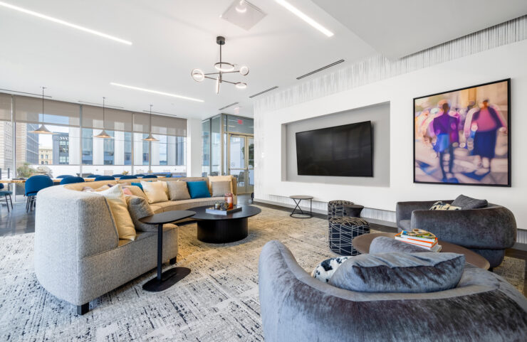 Recreation Room Kitchen Area With TV Area