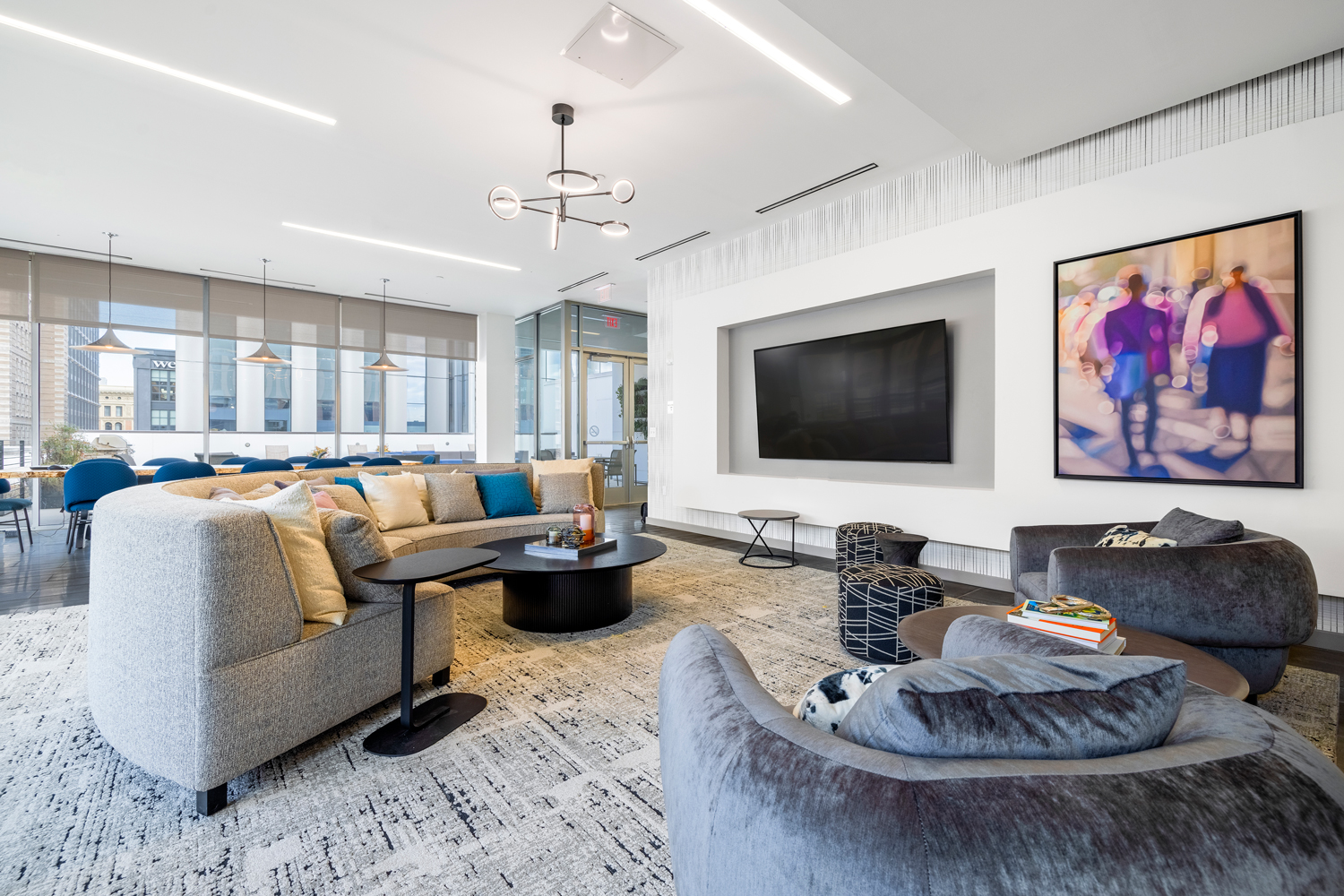 Recreation Room Kitchen Area With TV Area