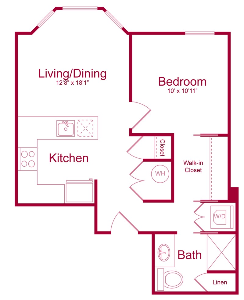 201 - 1 bed 1 bath - 635 SF