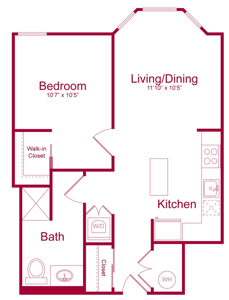 202 - 1 bed 1 bath - 740 SF