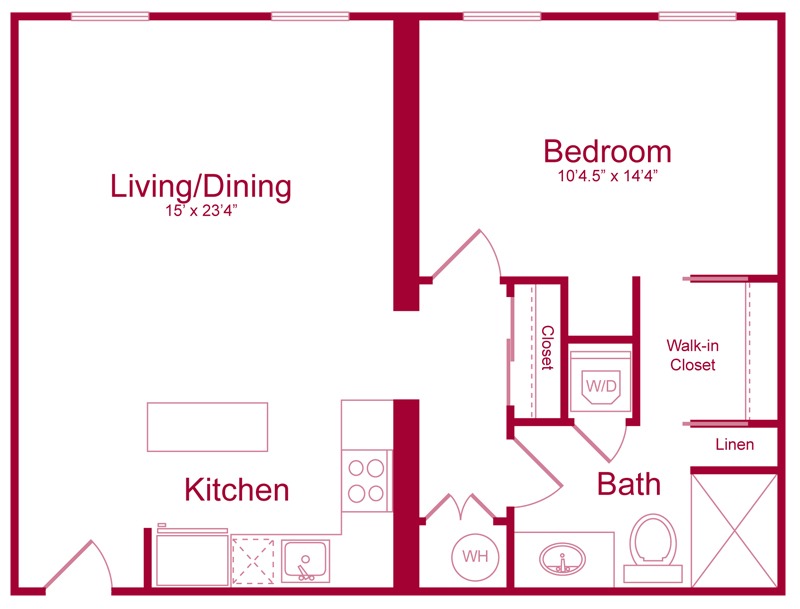 303 - 1 bed 1 bath - 765 SF