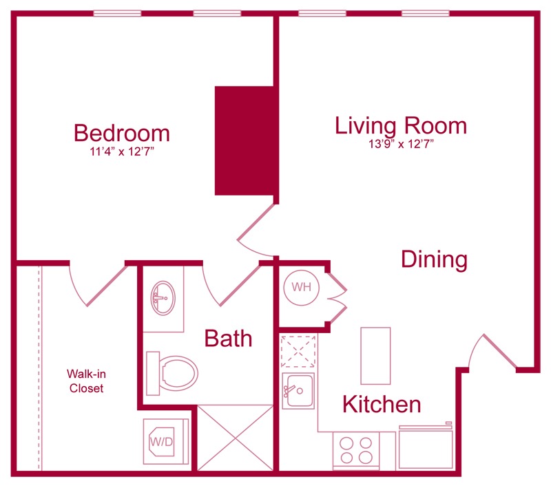 304 - 1 bed 1 bath - 735 SF