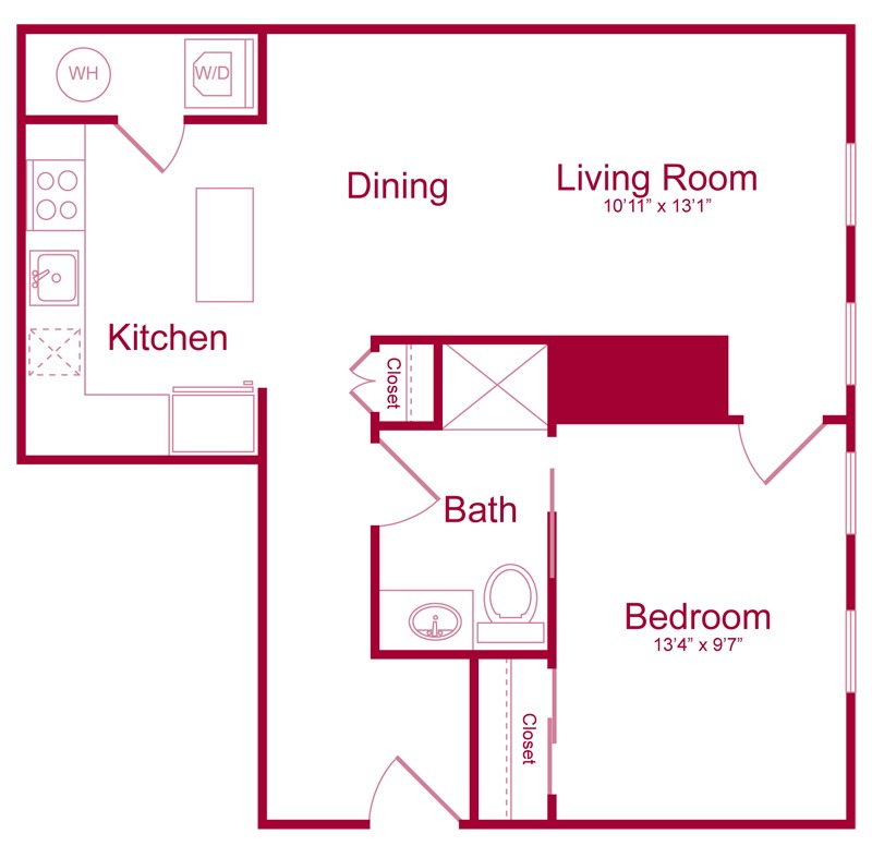 402 - 1 bed 1 bath - 750 SF