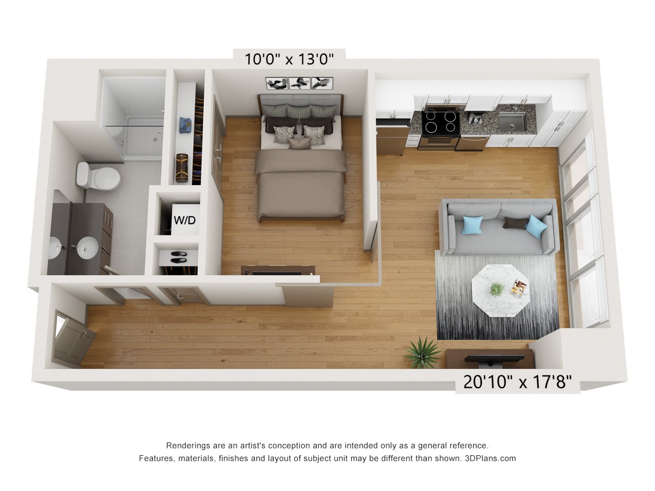 A1A - 1 Bed 1 Bath - 626 SF