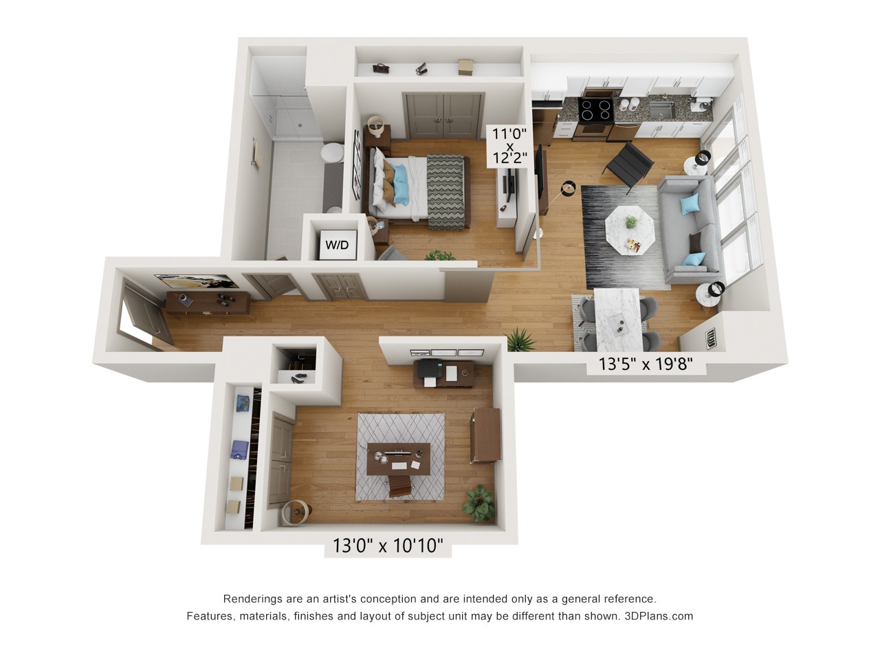 B1A - 2 Bed 1 Bath - 995 SF