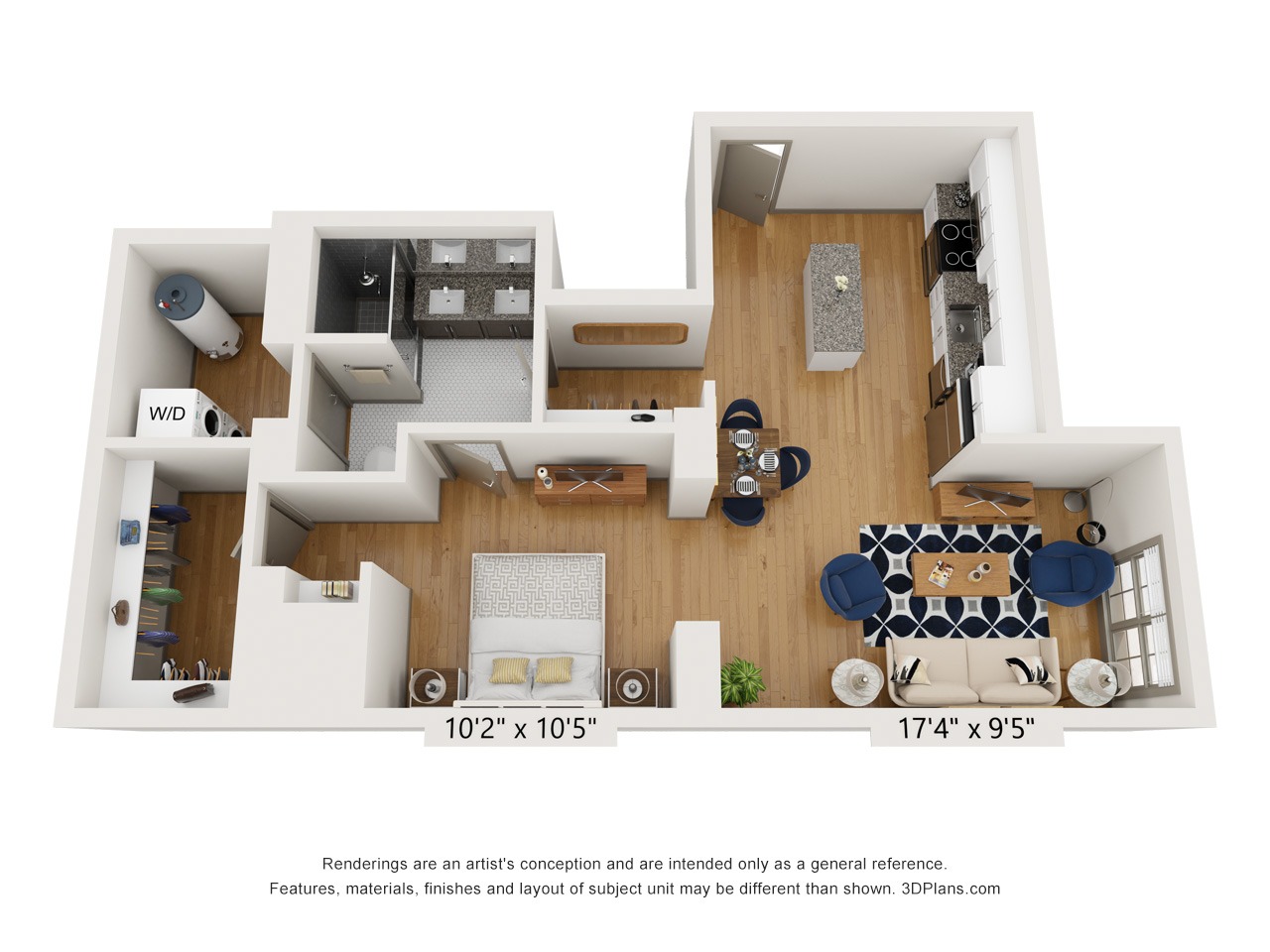 205 - 1 bed 1 bath - 760 SF