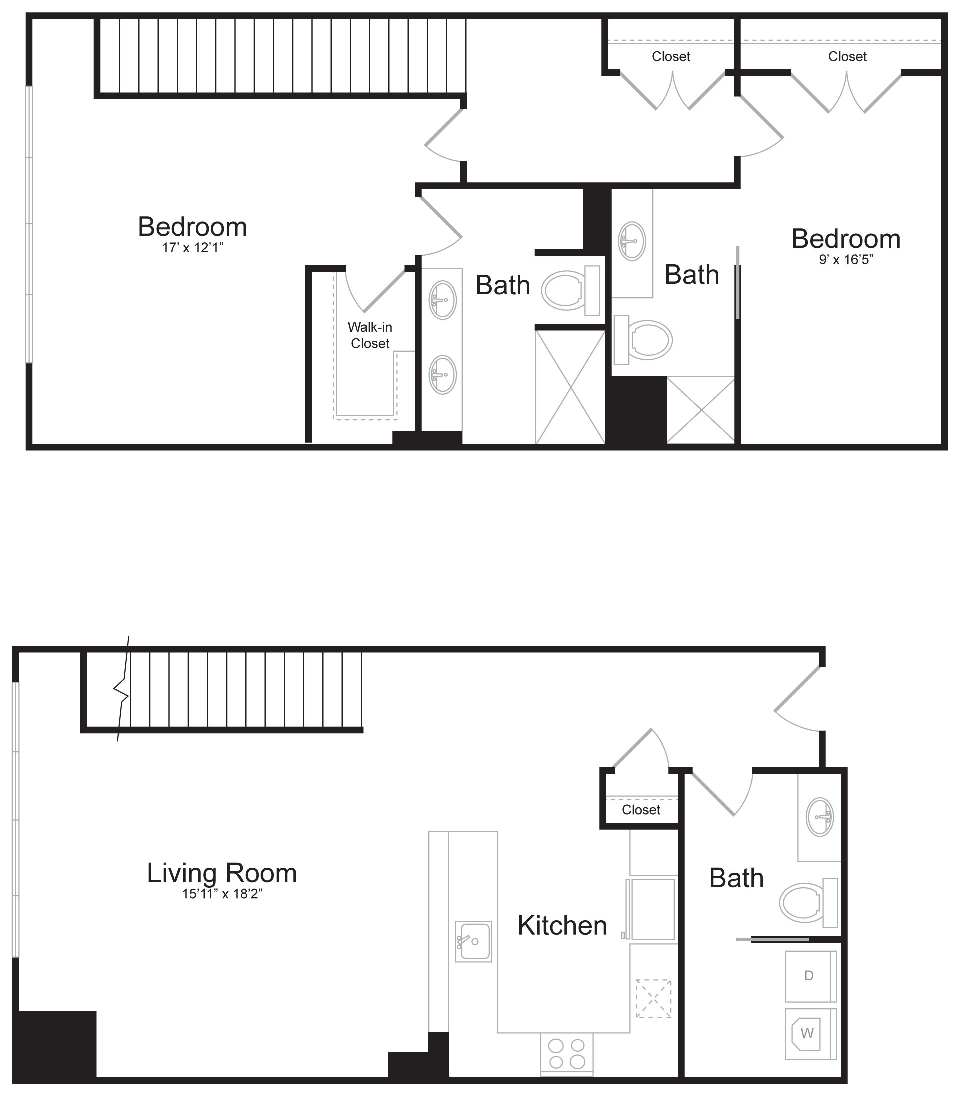 B2H - 2 Bed 2 Bath - 1,597 SF