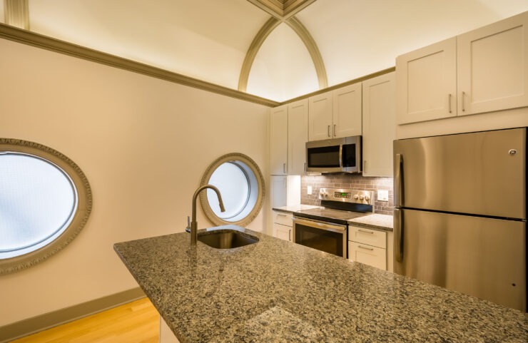 Modern Kitchen With Porthole Windows