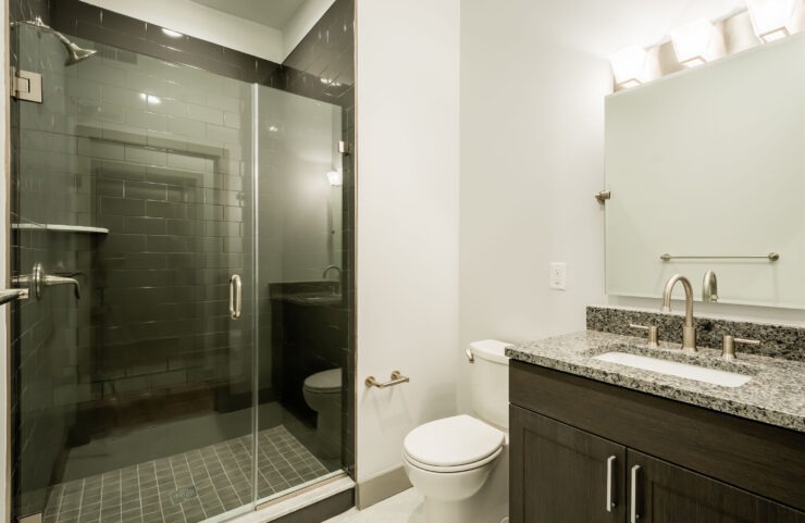 Bathroom With Gorgeous Glass and Porcelain Tiled Showers