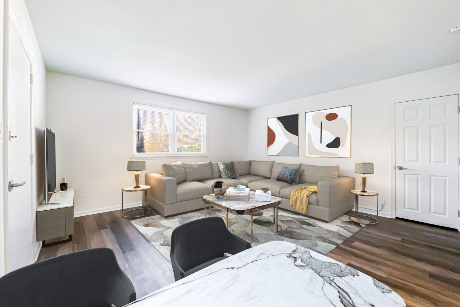 virtually staged living area