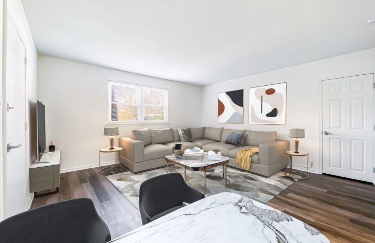virtually staged living area