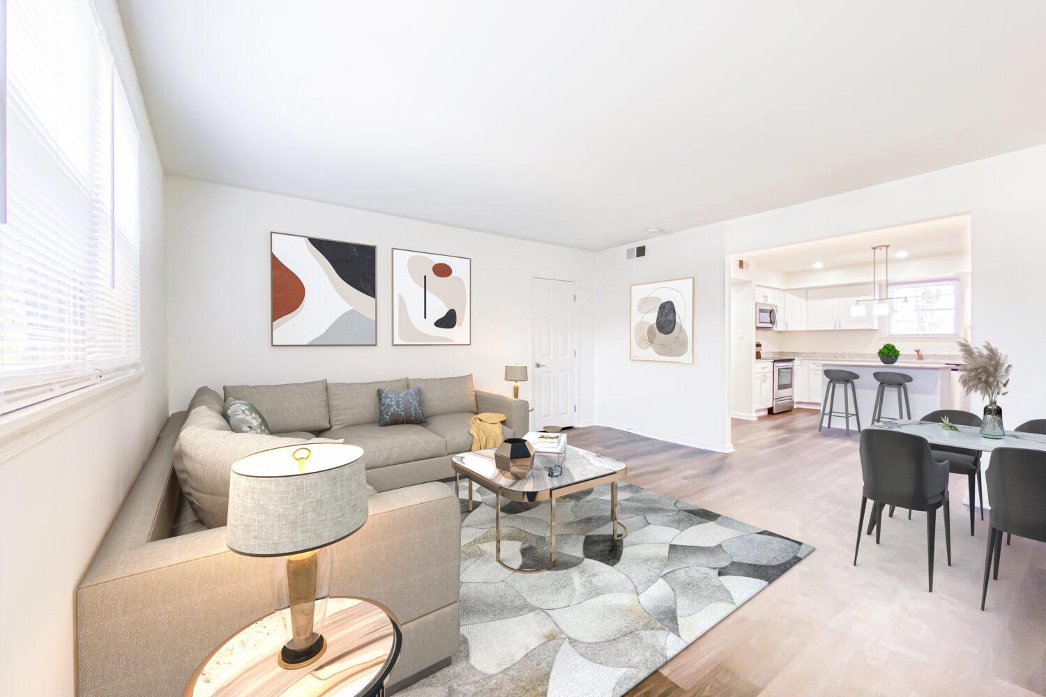 virtually staged living room