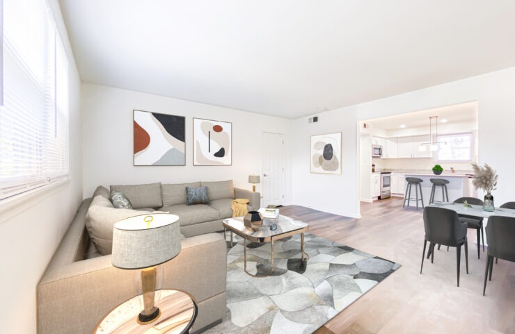 virtually staged living room