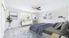 virtually staged bedroom with carpet