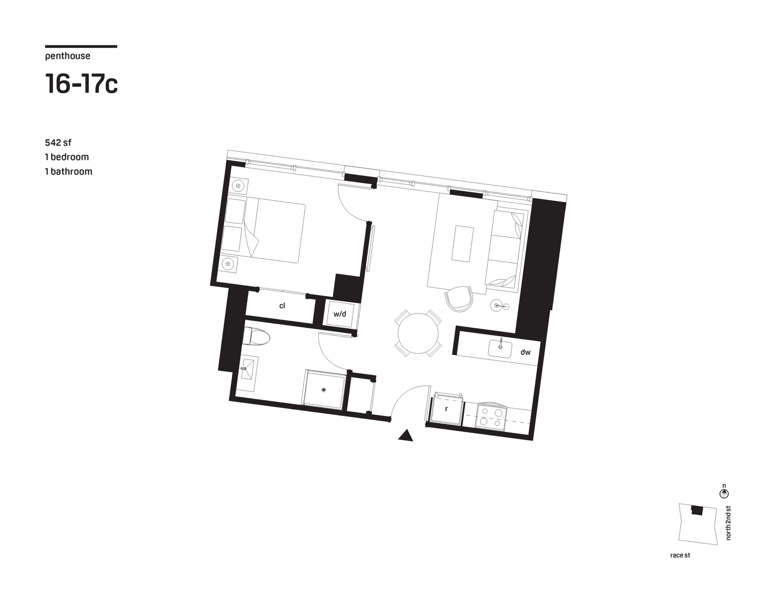 1 Bedroom - 1 Bathroom