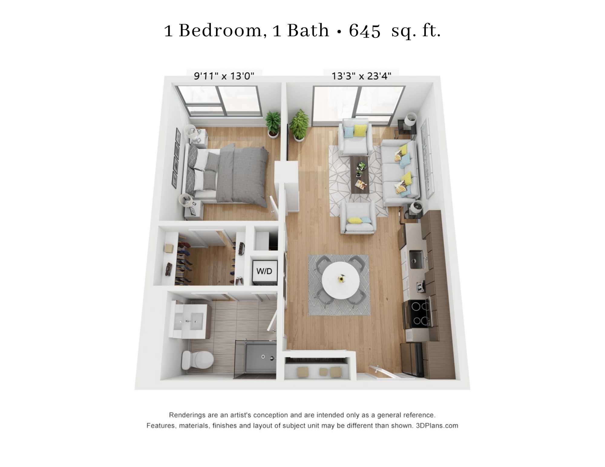 1 Bedroom - 1 Bathroom