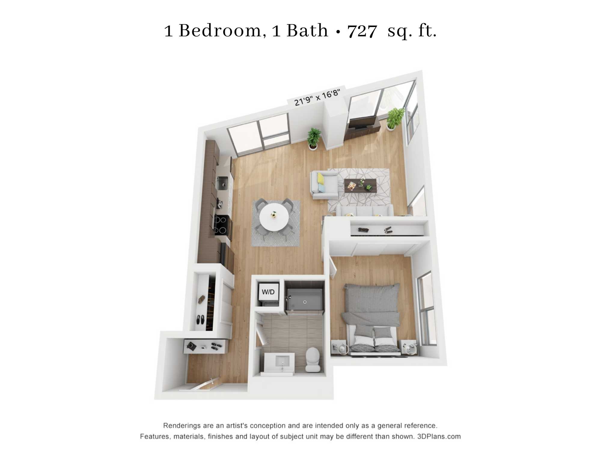 1 Bedroom - 1 Bathroom
