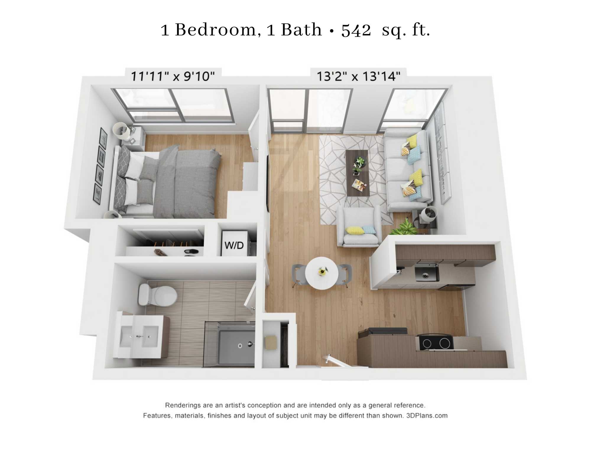 1 Bedroom - 1 Bathroom