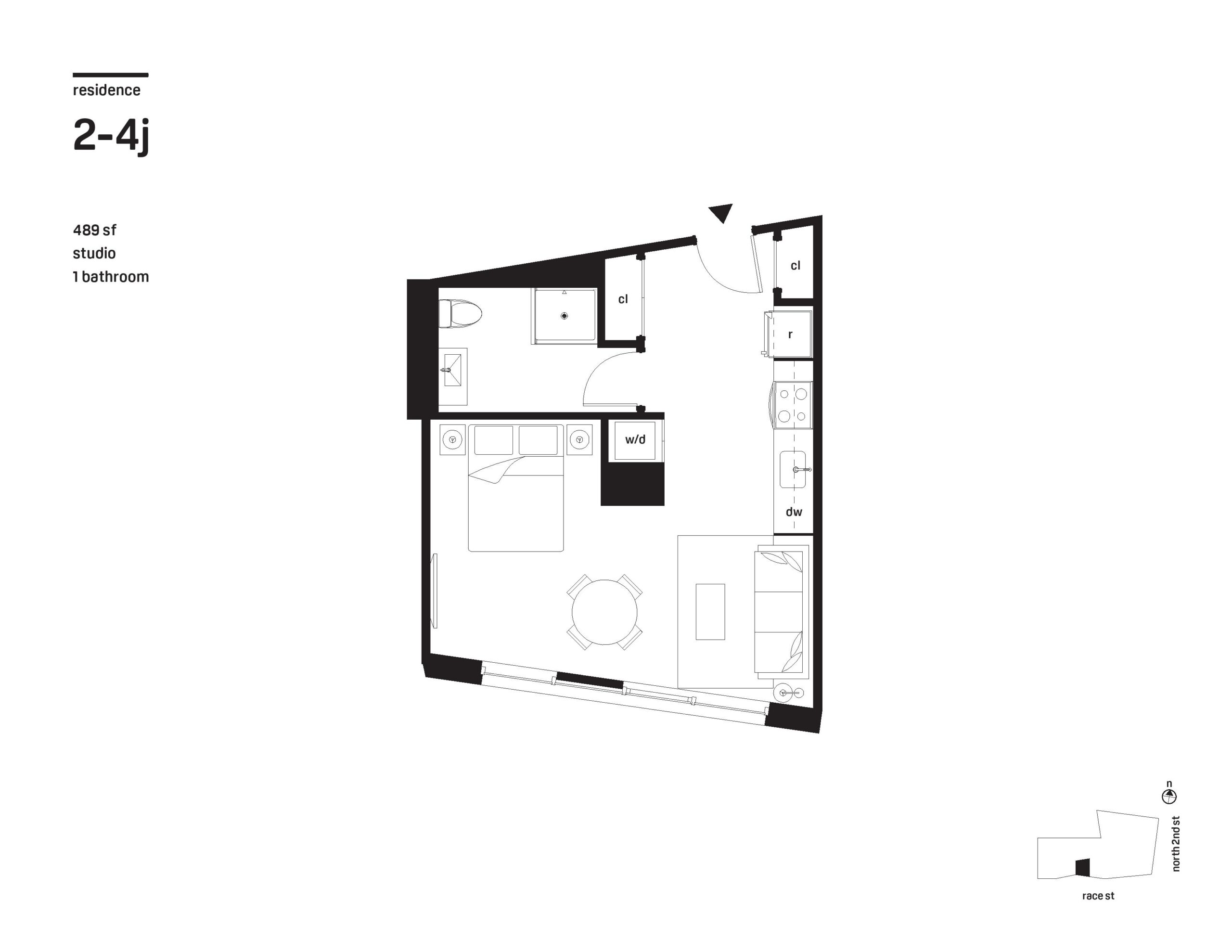 Studio apartment in center city philadelphia