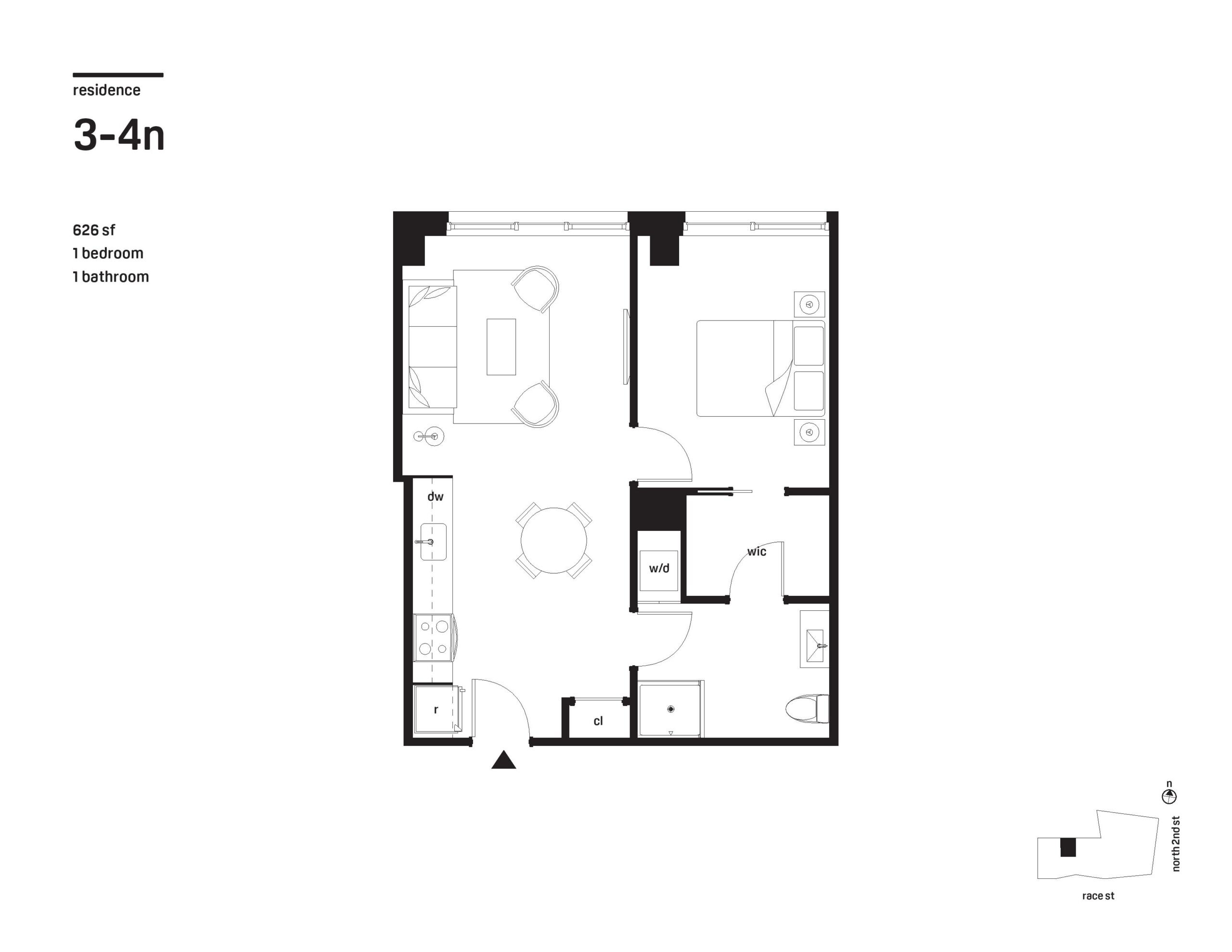 1 Bedroom - 1 Bathroom