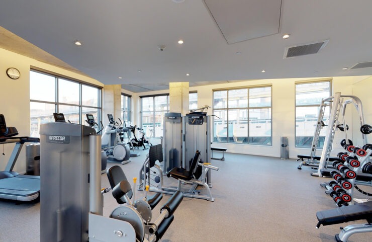 apartment with fitness center cardio equipment