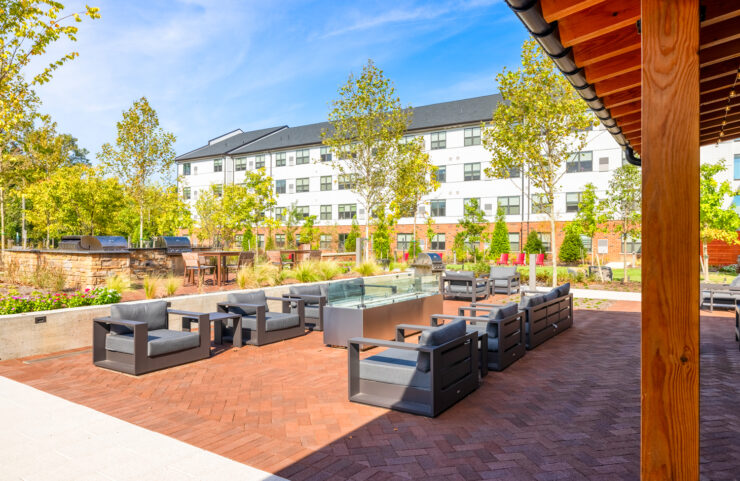 outdoor patio with fire pits