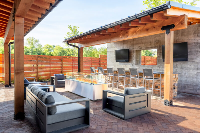 Outdoor bar for socializing and entertaining