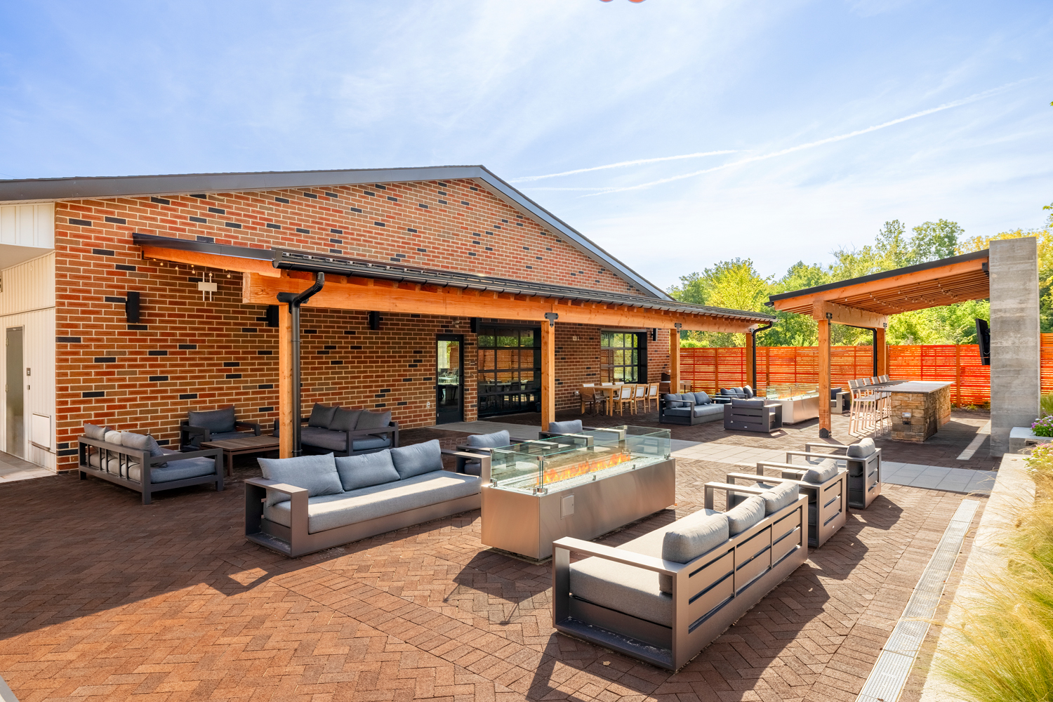 outdoor fire pit with seating