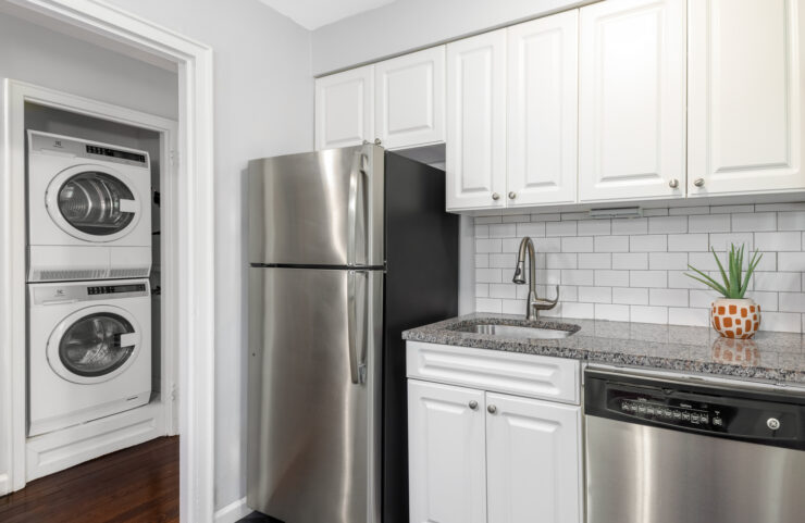 kitchen with washer and dryer