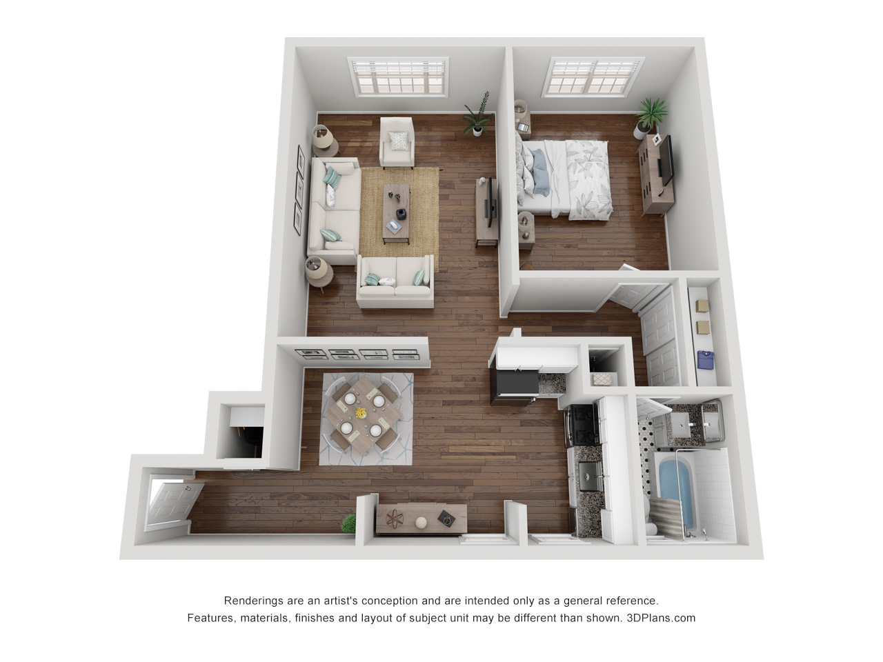 A3 - 1 Bedroom 1 Bathroom - 15H - 813 SF