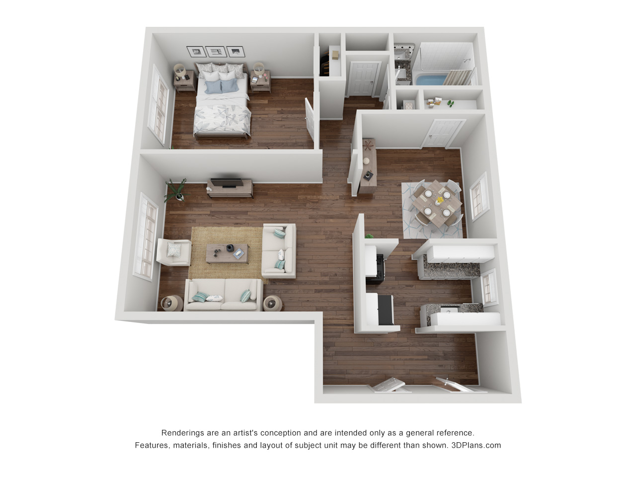 B5 - 1 Bedroom 1 Bathroom - 19G - 848 SF
