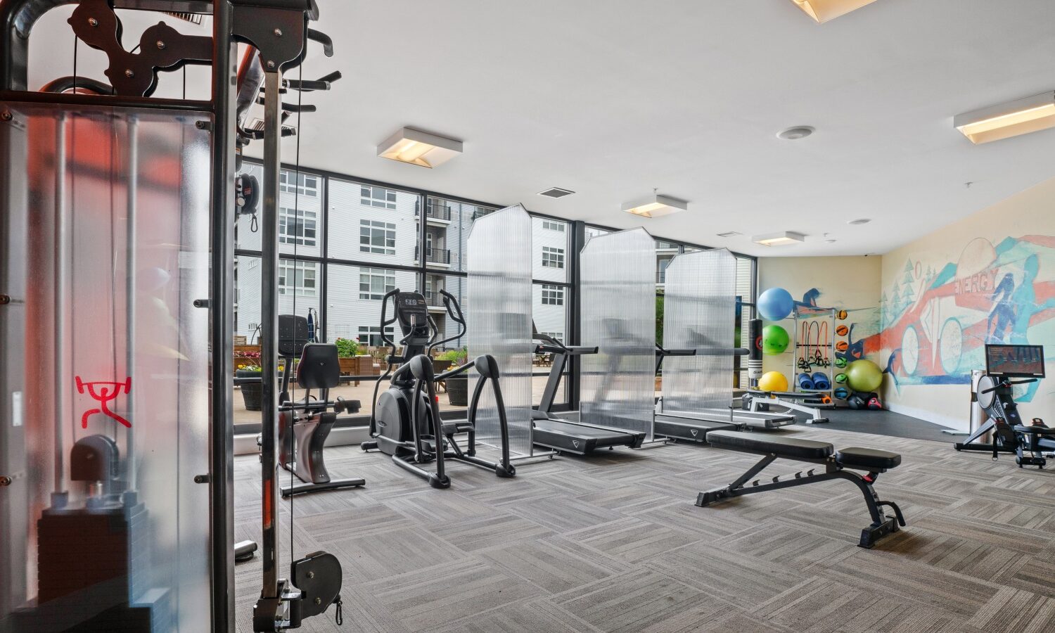 Expansive fitness center
