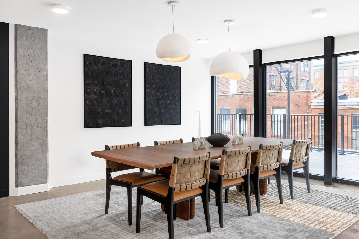 dining table looking over outdoor terrace