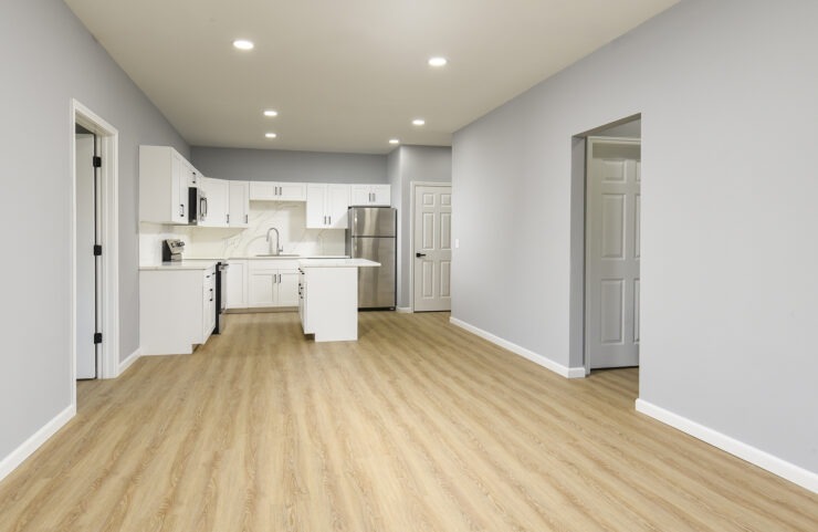Kitchen and Spacious Living Room