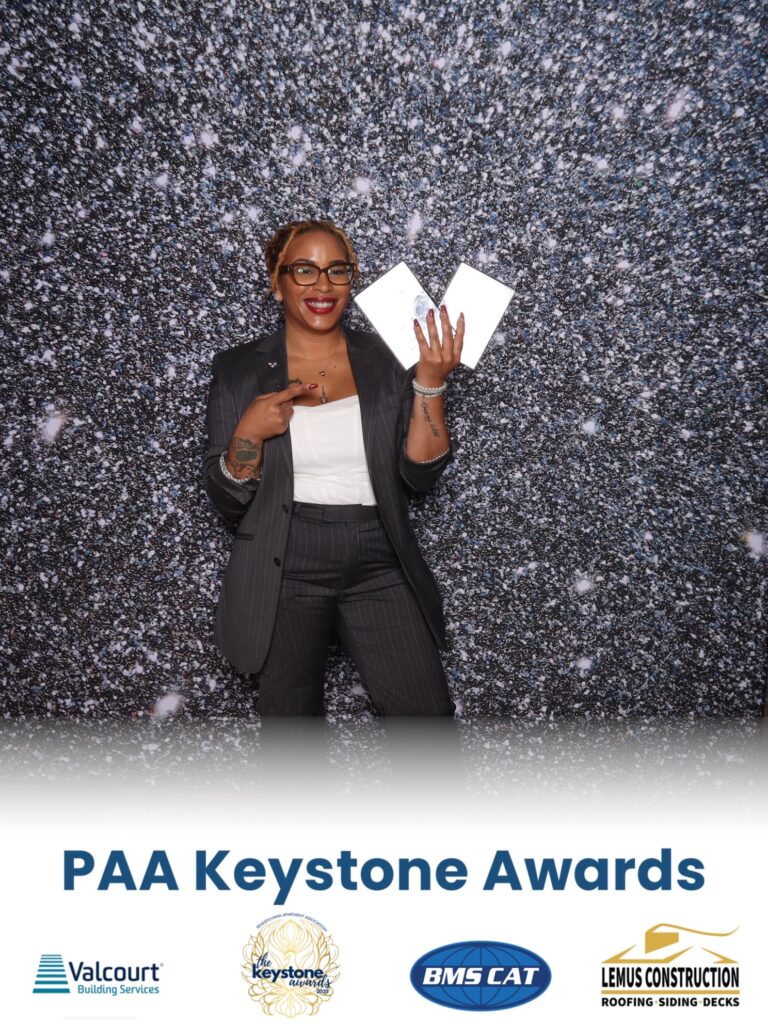 PAA Keystone award winner at photobooth