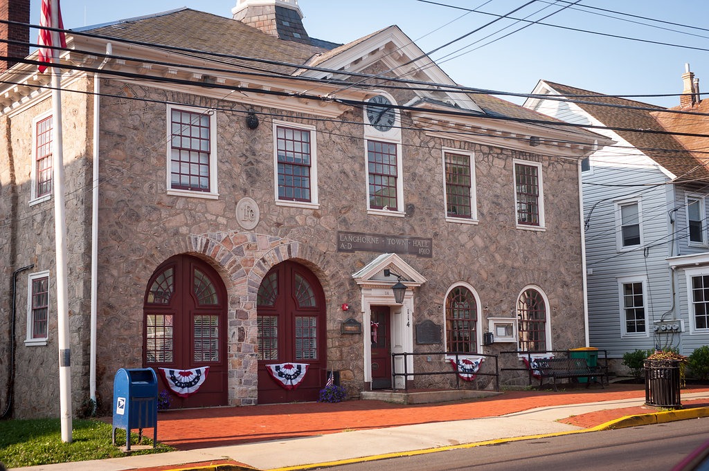 Beautiful and historic building made of stone located in Langhorne, PA