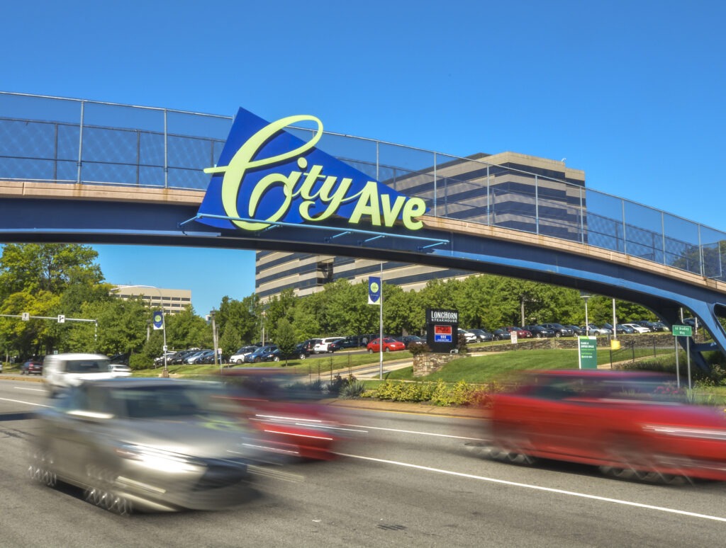 City Ave sign over the street