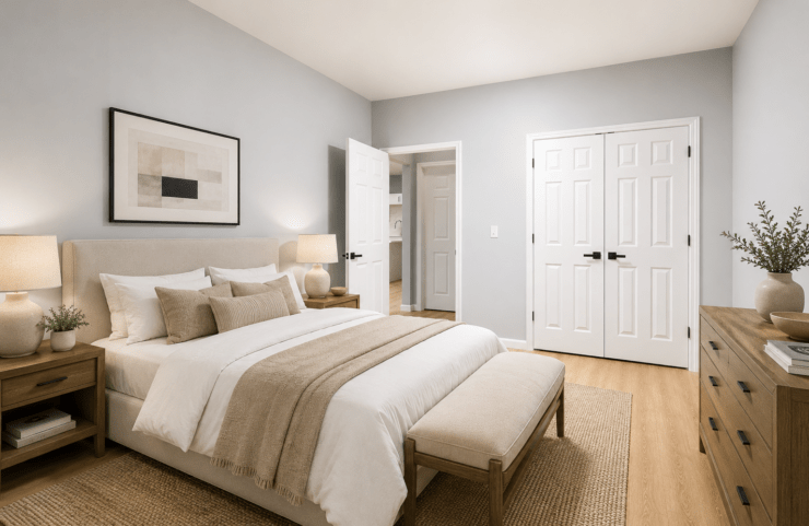 Bedroom in two-bedroom apartment