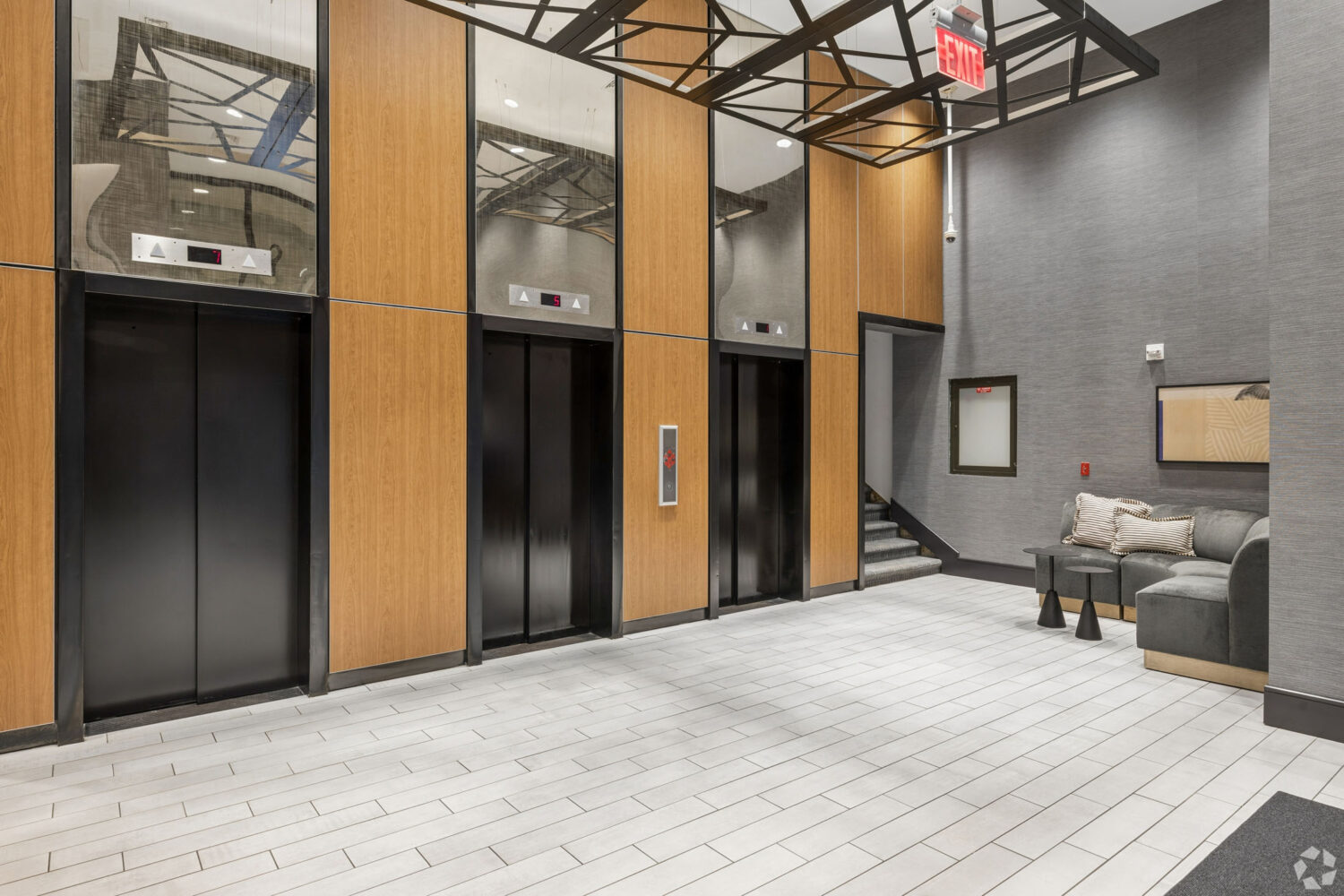 Elevators in the lobby