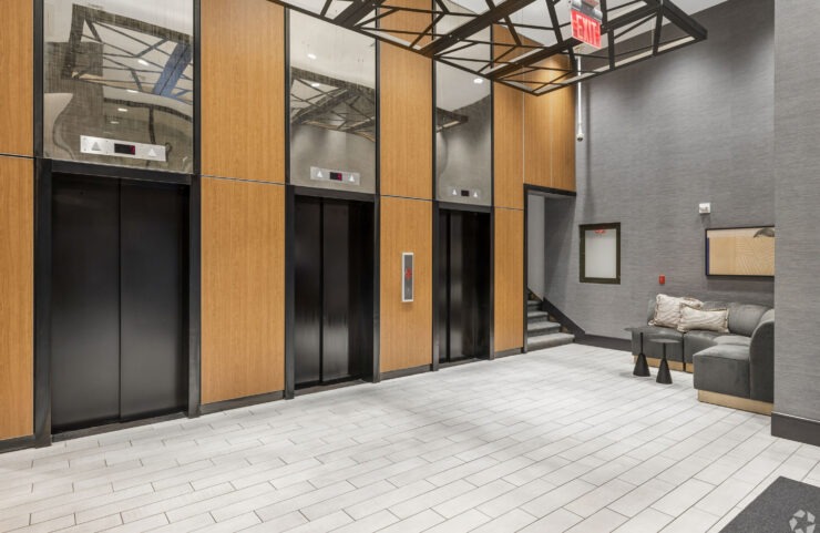Elevators in the lobby