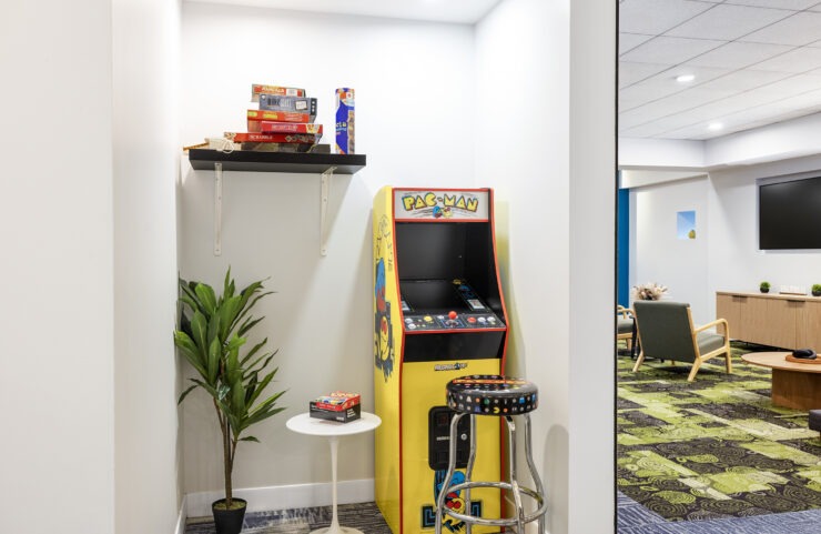 retro packman arcade gme with board games